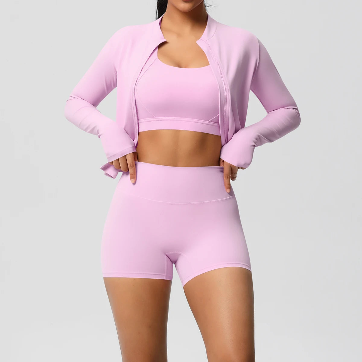3PCS Yoga Set Nude Feeling Workout Sets Women Tracksuit Gym Push Up Fitness Running Workout Sportwear Sport Bra Leggings Suit