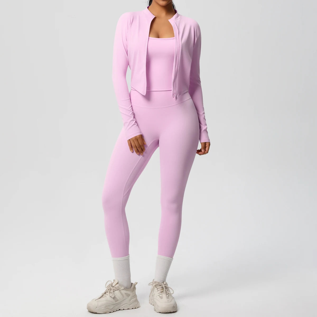 3PCS Yoga Set Nude Feeling Workout Sets Women Tracksuit Gym Push Up Fitness Running Workout Sportwear Sport Bra Leggings Suit