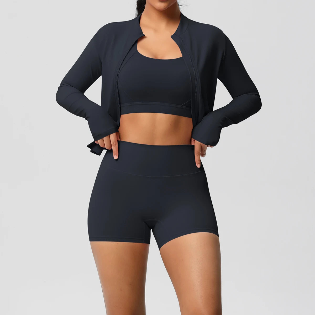 3PCS Yoga Set Nude Feeling Workout Sets Women Tracksuit Gym Push Up Fitness Running Workout Sportwear Sport Bra Leggings Suit