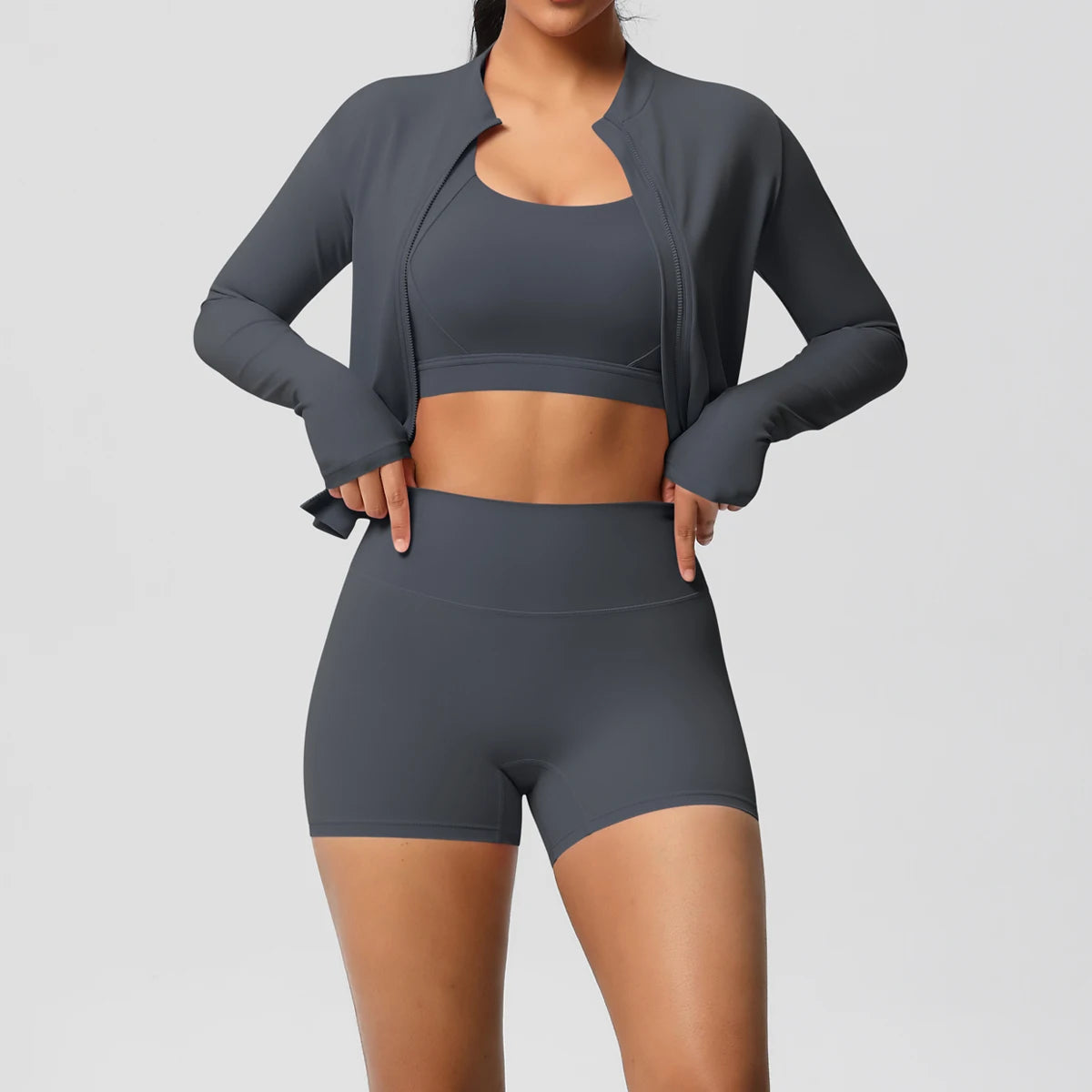 3PCS Yoga Set Nude Feeling Workout Sets Women Tracksuit Gym Push Up Fitness Running Workout Sportwear Sport Bra Leggings Suit
