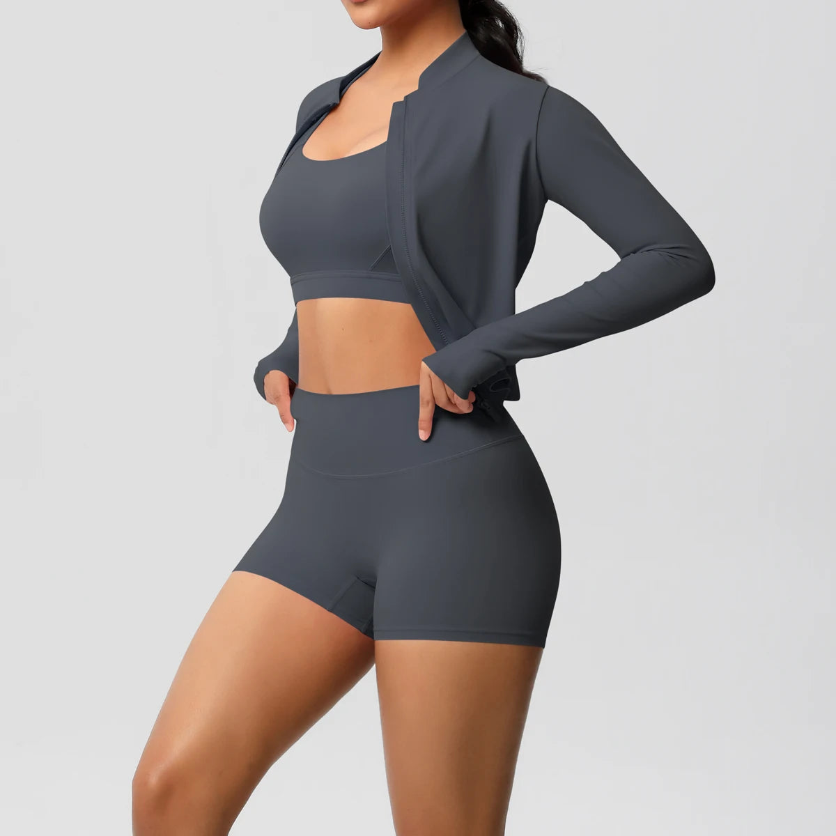 3PCS Yoga Set Nude Feeling Workout Sets Women Tracksuit Gym Push Up Fitness Running Workout Sportwear Sport Bra Leggings Suit
