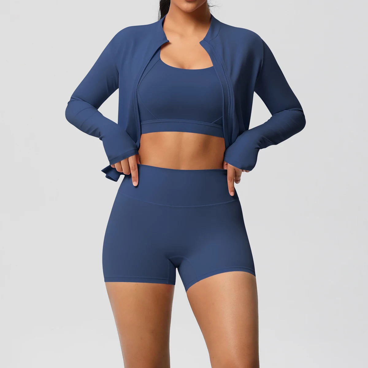 3PCS Yoga Set Nude Feeling Workout Sets Women Tracksuit Gym Push Up Fitness Running Workout Sportwear Sport Bra Leggings Suit