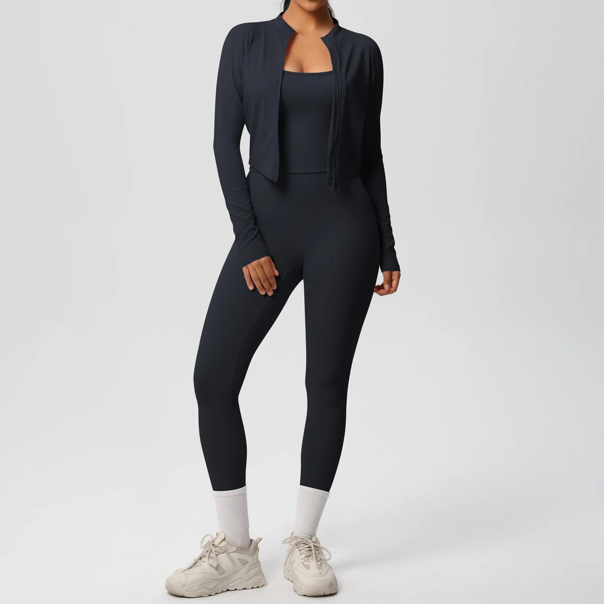 3PCS Yoga Set Nude Feeling Workout Sets Women Tracksuit Gym Push Up Fitness Running Workout Sportwear Sport Bra Leggings Suit