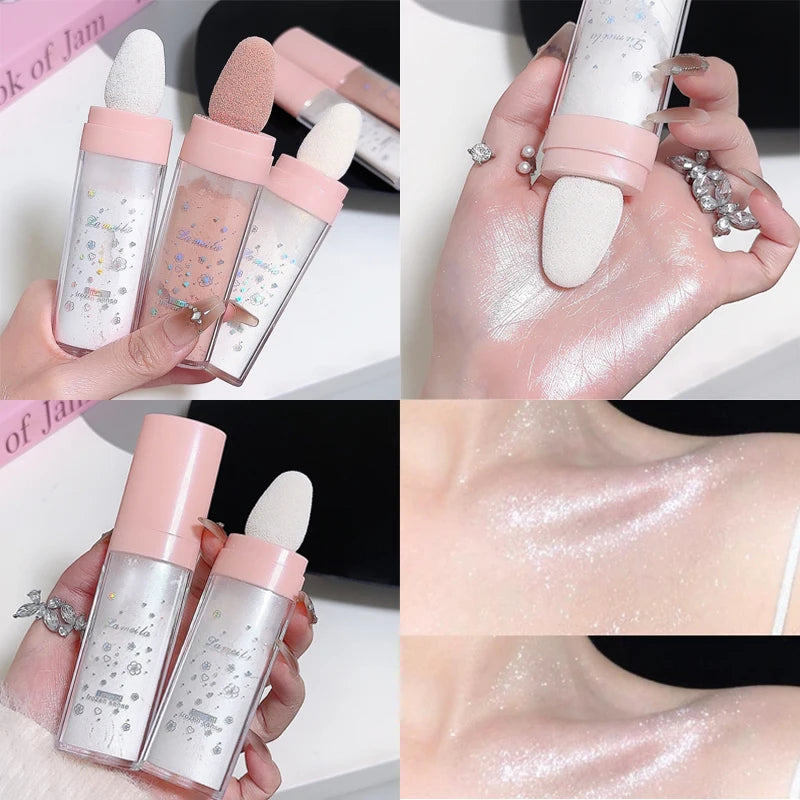 Body & Face Highlighting Powder Diamond Shine Ultra-fine Pearls Highlighter Champagne Gold Face Clavicle Body Brightening Powder