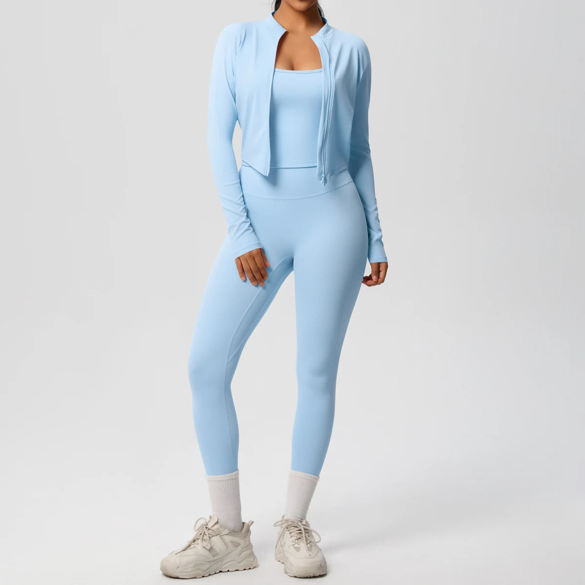 3PCS Yoga Set Nude Feeling Workout Sets Women Tracksuit Gym Push Up Fitness Running Workout Sportwear Sport Bra Leggings Suit