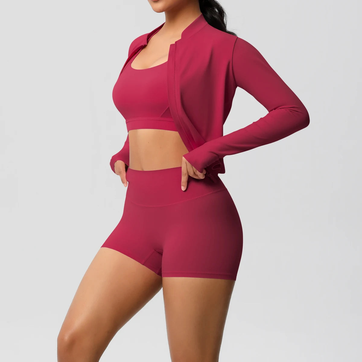 3PCS Yoga Set Nude Feeling Workout Sets Women Tracksuit Gym Push Up Fitness Running Workout Sportwear Sport Bra Leggings Suit