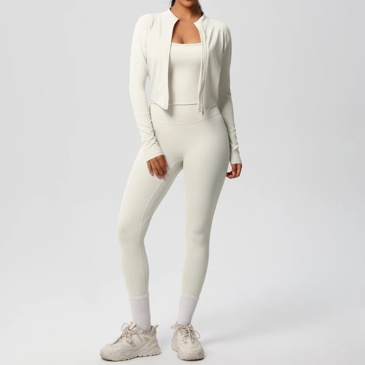 3PCS Yoga Set Nude Feeling Workout Sets Women Tracksuit Gym Push Up Fitness Running Workout Sportwear Sport Bra Leggings Suit