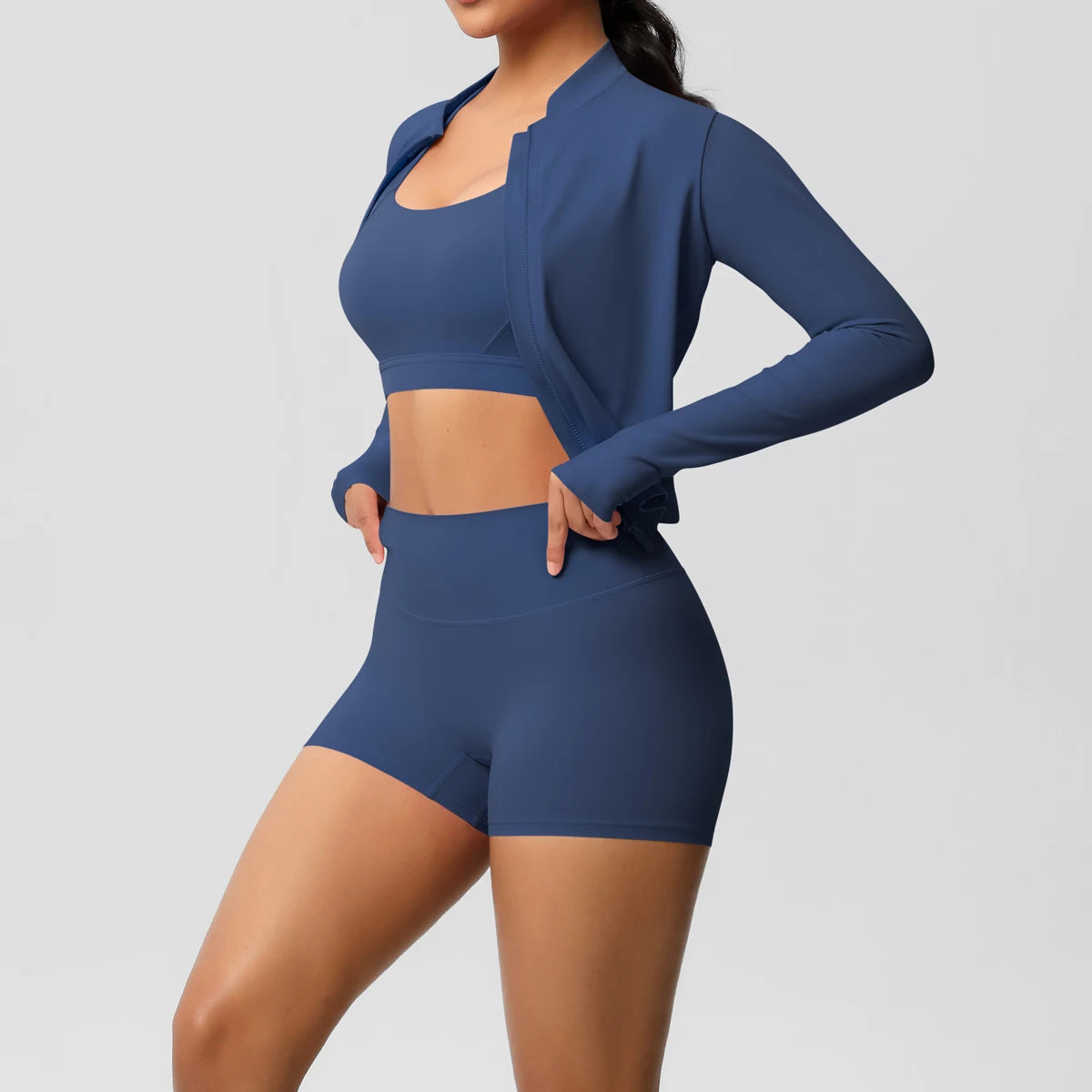 3PCS Yoga Set Nude Feeling Workout Sets Women Tracksuit Gym Push Up Fitness Running Workout Sportwear Sport Bra Leggings Suit