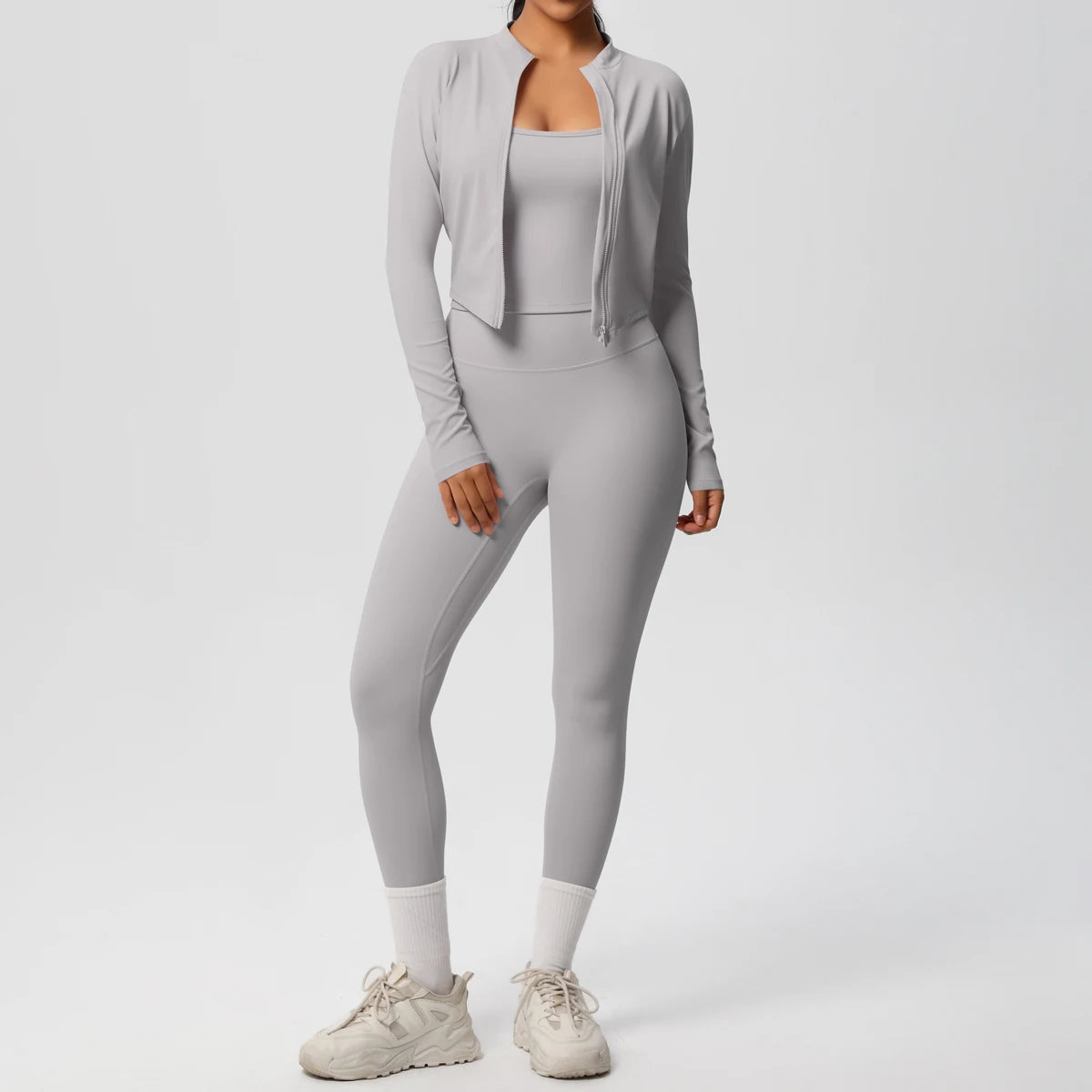 3PCS Yoga Set Nude Feeling Workout Sets Women Tracksuit Gym Push Up Fitness Running Workout Sportwear Sport Bra Leggings Suit