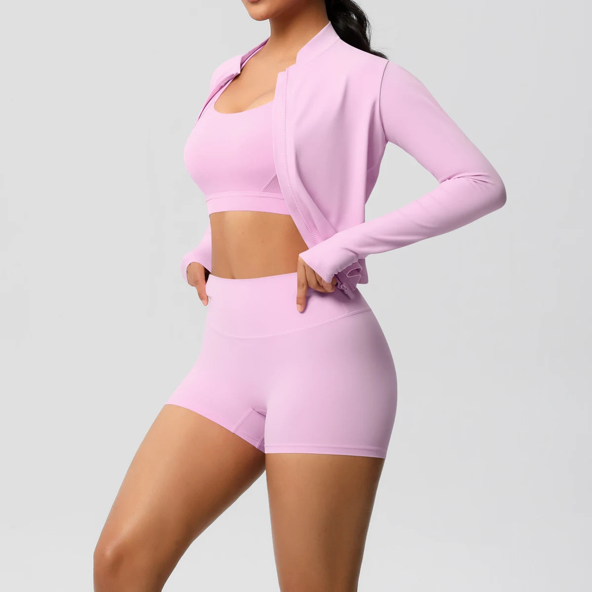 3PCS Yoga Set Nude Feeling Workout Sets Women Tracksuit Gym Push Up Fitness Running Workout Sportwear Sport Bra Leggings Suit
