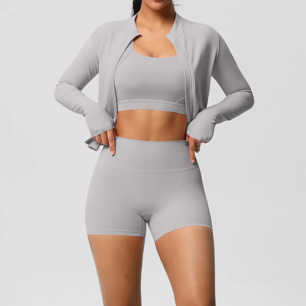 3PCS Yoga Set Nude Feeling Workout Sets Women Tracksuit Gym Push Up Fitness Running Workout Sportwear Sport Bra Leggings Suit