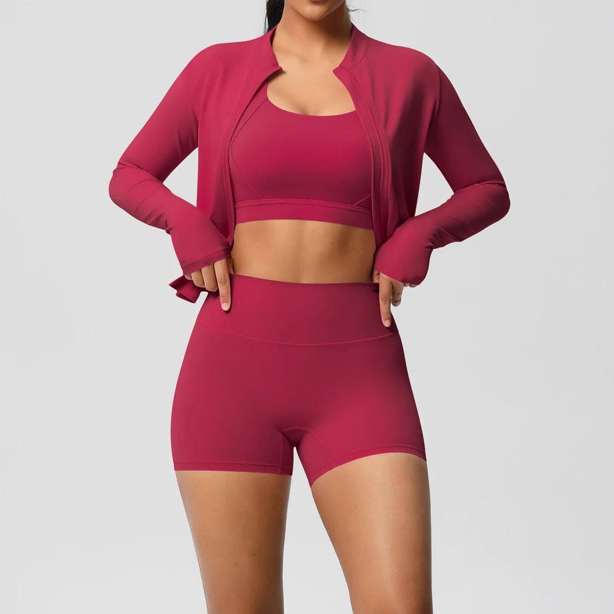 3PCS Yoga Set Nude Feeling Workout Sets Women Tracksuit Gym Push Up Fitness Running Workout Sportwear Sport Bra Leggings Suit