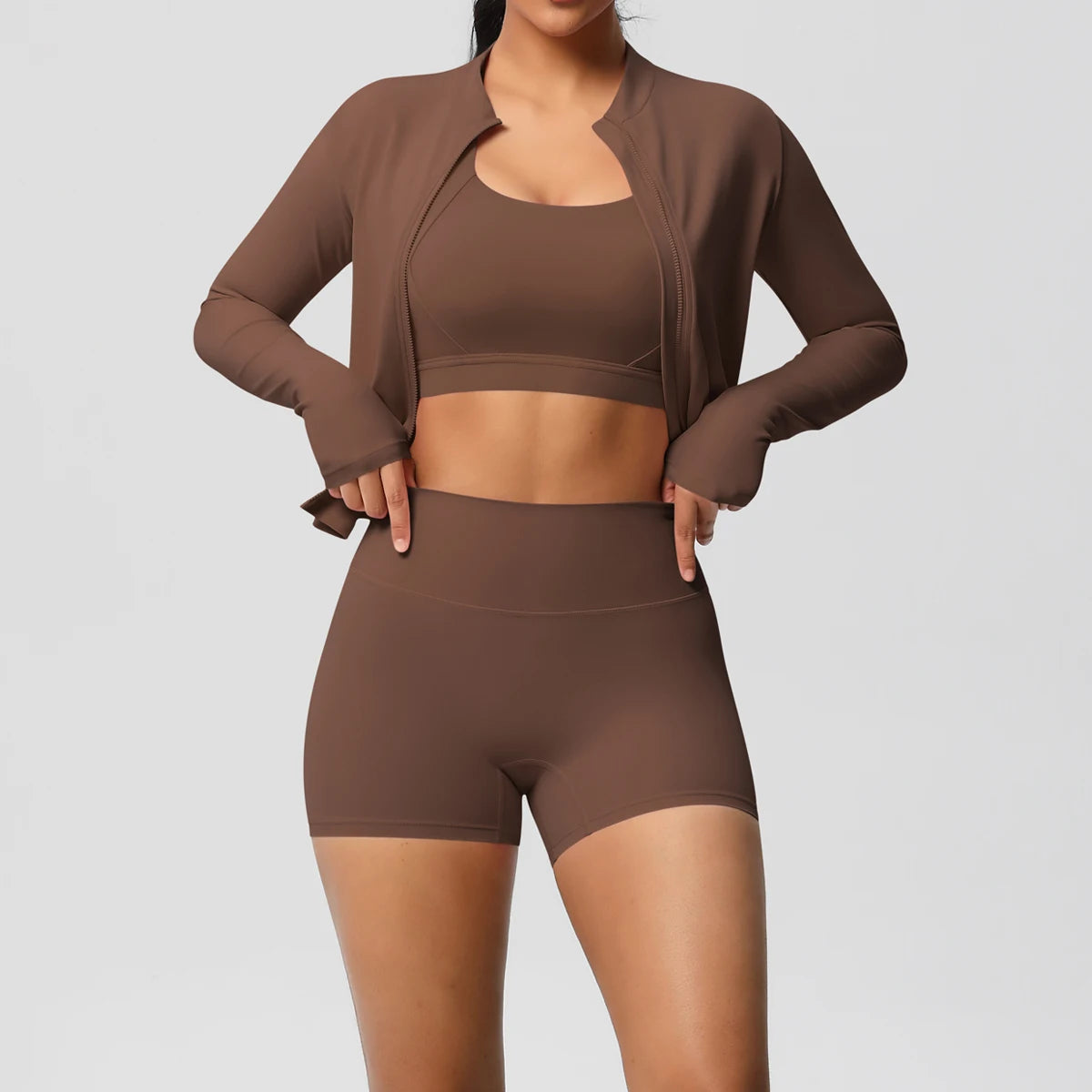 3PCS Yoga Set Nude Feeling Workout Sets Women Tracksuit Gym Push Up Fitness Running Workout Sportwear Sport Bra Leggings Suit